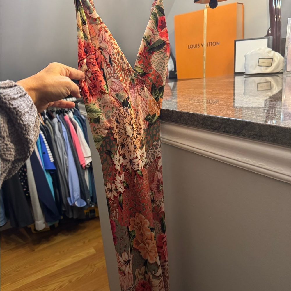 SHEIN Multicolor Floral Backless Dress